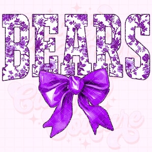 Bears Png, Purple Toile Png, Bears Sublimation, Game Day Png, Bears Shirt Png, DTF, DTG, Bears Mascot Png, Purple Bears Png #32