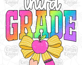 Third Grade Png, Back To School Png, Girl's Third Grade Shirt Png Design, Retro Png, First Day Of School Png, Grunge Png, 3rd Grade Png #101