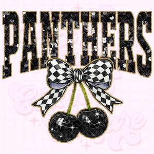 Panther Png, Kirsche Pailletten Png, Kokette Panther Png, Panther Hemd Png, Preppy Panthers Maskottchen Png, schwarze Panther Png # 318
