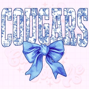 Cougars Png, Blue Toile Png, Cougars Sublimation, Game Day Png, Cougars Shirt Png, DTF, DTG, Cougars Mascot Png, Blue Cougars Png #24