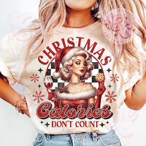 Calorias de Natal não contam PNG, Natal retrô PNG, Natal engraçado PNG, Camisa de Natal PNG, Design de sublimação de Natal #91