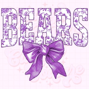 Bears Png, Lavender Toile Png, Bears Sublimation, Game Day Png, Bears Shirt Png, DTF, DTG, Bears Mascot Png, Lavender Bears Png #32