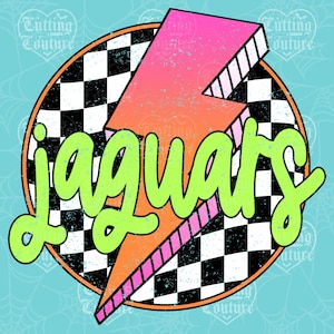Jaguars Png, Checkered Png, Retro Jaguars Sublimation, Game Day Png, Jaguars Shirt, Jaguars Mascot Png, Neon Jaguars Png, DTF, DTG #447