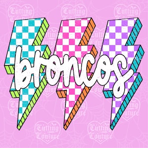 Broncos png, geruite png, Retro Broncos-sublimatie, Game Day png, Broncos-shirt, Broncos-mascotte png, neon Broncos png, DTF, DTG #379