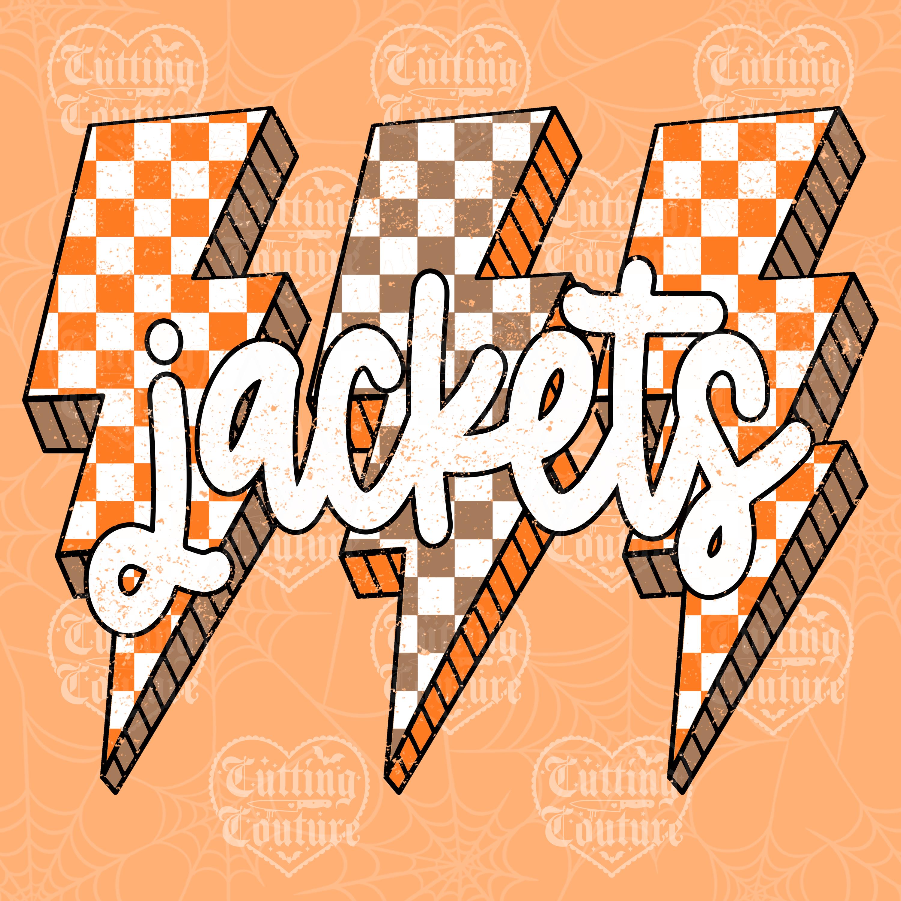 Fall Jackets Png, Lightning Checkered Jackets Png, Retro Fall Png, Jackets Mascot Png, Jackets Thanksgiving Shirt Png, DTG, DTF #165