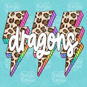 Dragons Png, Leopard Png, Retro Dragons Sublimation, Game Day Png, Dragons Shirt, Dragons Mascot Png, Neon Dragons Png, DTF, DTG #530
