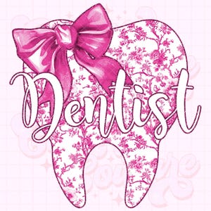 Tandarts png, roze toile png, toile-tandarts png, chinoiserie png, coquette png, bloemen png, ontwerp tandartssublimatie, tand png #23
