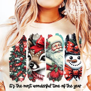Es la época más maravillosa del año (PNG), Navidad retro (PNG), Navidad vintage (PNG), Papá Noel (PNG), Reno (PNG), Camiseta navideña (PNG) #1