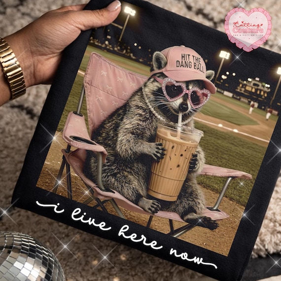 I Live Here Now Png, Baseball Mama Png, Raccoon Png, Funny Baseball Png, Hit The Dang Ball Png, Ball Field Png, Digital Download #798