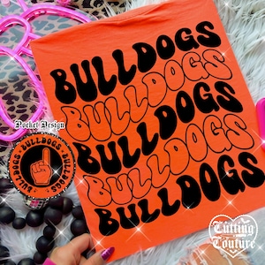 Bulldogs (Png), Bulldogs retro ondulados (Png), Sublimación de Bulldogs, Día del juego (Png), Camiseta de Bulldogs (Png), Mascota de Bulldogs (Png), Diseño de bolsillo delantero n.° 385
