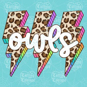Owls Png, Leopard Png, Retro Owls Sublimation, Game Day Png, Owls Shirt, Owls Mascot Png, Neon Owls Png, DTF, DTG #551