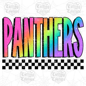 Neon Checkered Panthers Png, Retro Panthers Sublimation Design, Game Day Png, Panthers Shirt, Panthers Mascot Png, Panther Pride Png #490