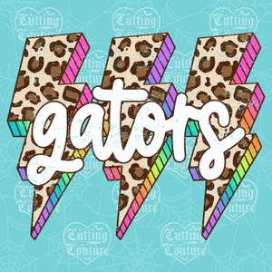 Gators Png, Leopard Png, Retro Gators Sublimation, Game Day Png, Gators Shirt, Gators Mascot Png, Neon Gators Png, DTF, DTG #528