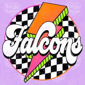 Halcones (Png), Cuadros (Png), Sublimación retro de los Halcones, Día del partido (Png), Camiseta de los Halcones, Mascota de los Halcones (Png), Halcones neón (Png), DTF, DTG #426