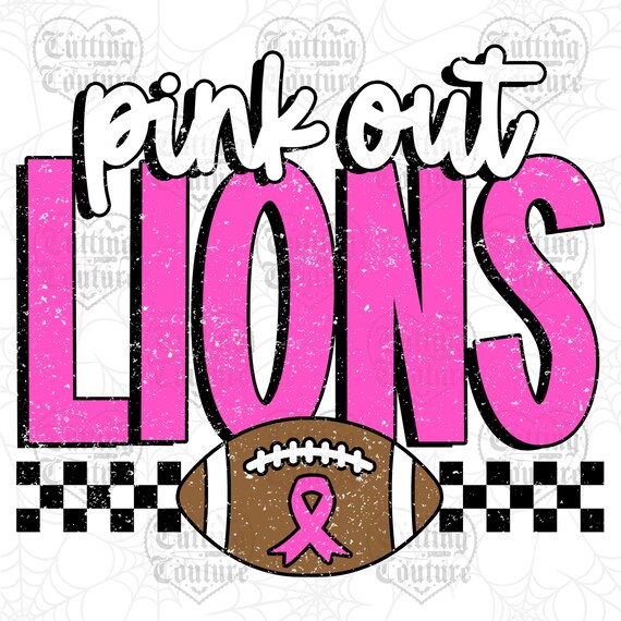 Pink Out Lions Png, Football Pink Out Png, Breast Cancer Awareness Png, Lions Pink Out Shirt Png, Retro Png, Lions Football Png #18