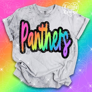 Retro Panthers Png, Panthers Sublimation Design, Game Day Png, Panthers Shirt, Neon Panthers Mascot Png, Panther Pride Png, DTF, DTG #655