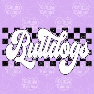Bulldogs a cuadros (Png), diseño de sublimación retro de Bulldogs, día del juego (Png), camiseta de Bulldogs, mascota de Bulldogs (Png), orgullo de Bulldog (Png), DTF DTG n.° 47
