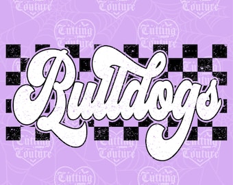 Checkered Bulldogs Png, Retro Bulldogs Sublimation Design, Game Day Png, Bulldogs Shirt, Bulldogs Mascot Png, Bulldog Pride Png, DTF DTG #47