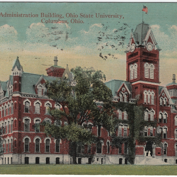 1914 Administration Building, Ohio State University, Columbus, Ohio Vintage Postcard