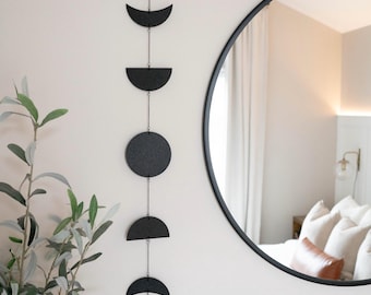 Modern Moon Phases Wall Hanging: Boho Celestial Decor