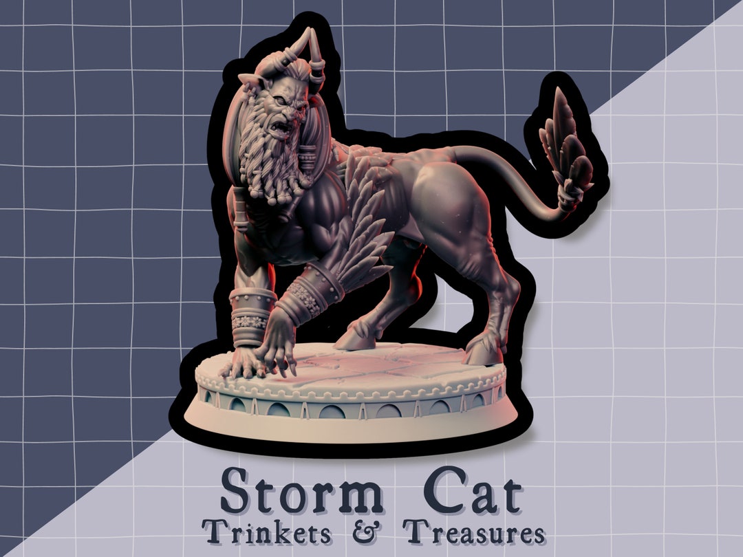 Sphinx Miniature Resin Model Adrahasis, Son of Lamassu Handcrafted ...