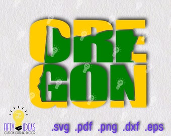 Oregon Knockout Design and cut file .svg .pdf .png .eps .dxf