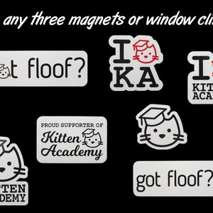 Pick-3 Kitten Academy Aimants de voiture et accroches de fenêtre - Les bénéfices profitent à Kitten Academy!