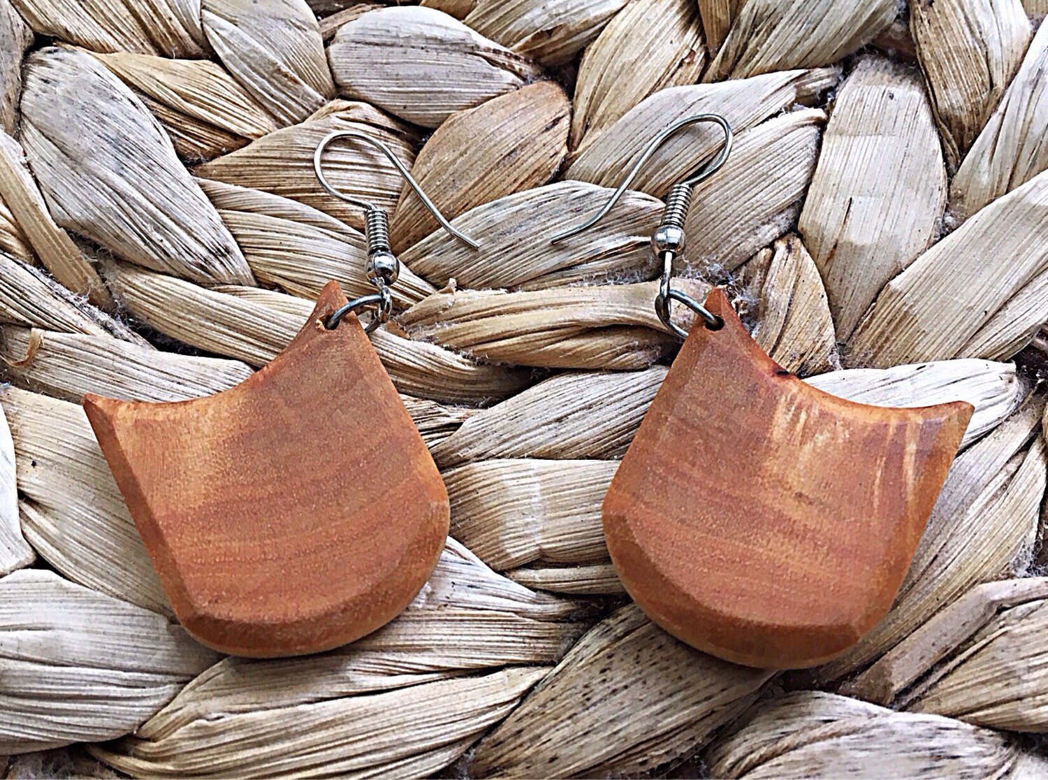 Unique Hand Carved Earrings Natural Wood Jewellery One Of A Etsy
