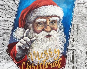 Digital Image File Large Santa Banner for Christmas Decor