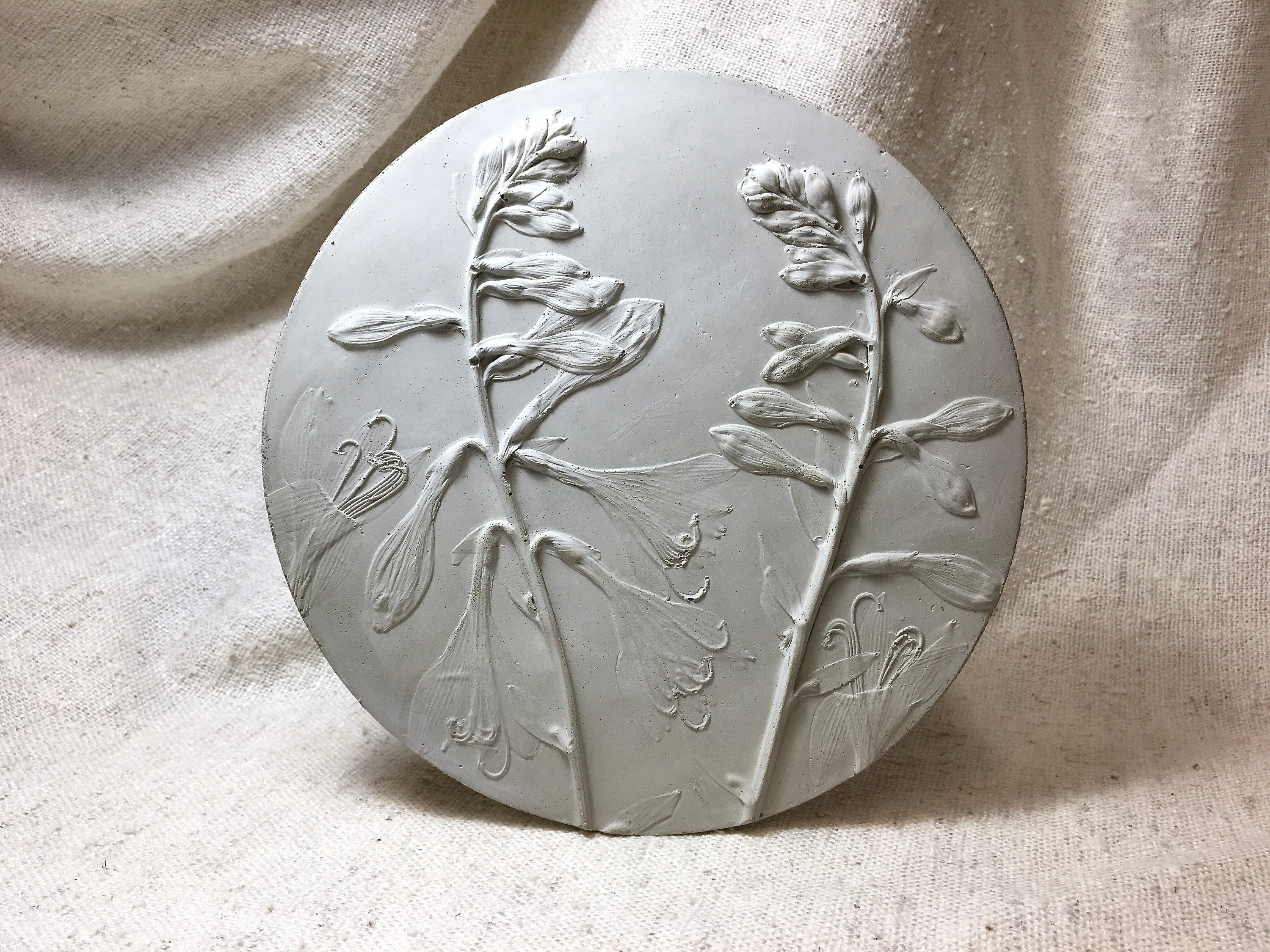 Basrelief Botanical Casting in Concrete Beautiful Nature Etsy UK