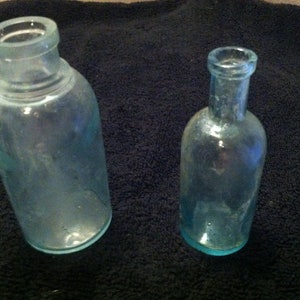 Antique Aqua Glass Bottles