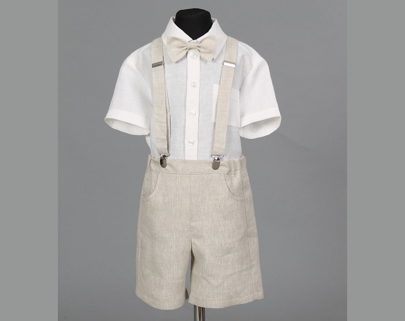 Boys suspendered khaki shortsToddler boys linen shortsBoy linen birthday outfitRing bearer shortsWedding party shortsBaptism outfit Boys suspendered khaki shortsToddler boys linen shortsBoy linen birthday outfitRing bearer shortsWedding party shortsBaptism outfit