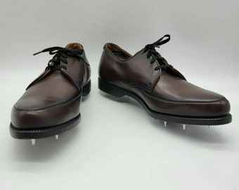 Vintage 50's Weyenberg Golf Shoes Mens 11 Massagic Spikes Leather Brown EUC Rare