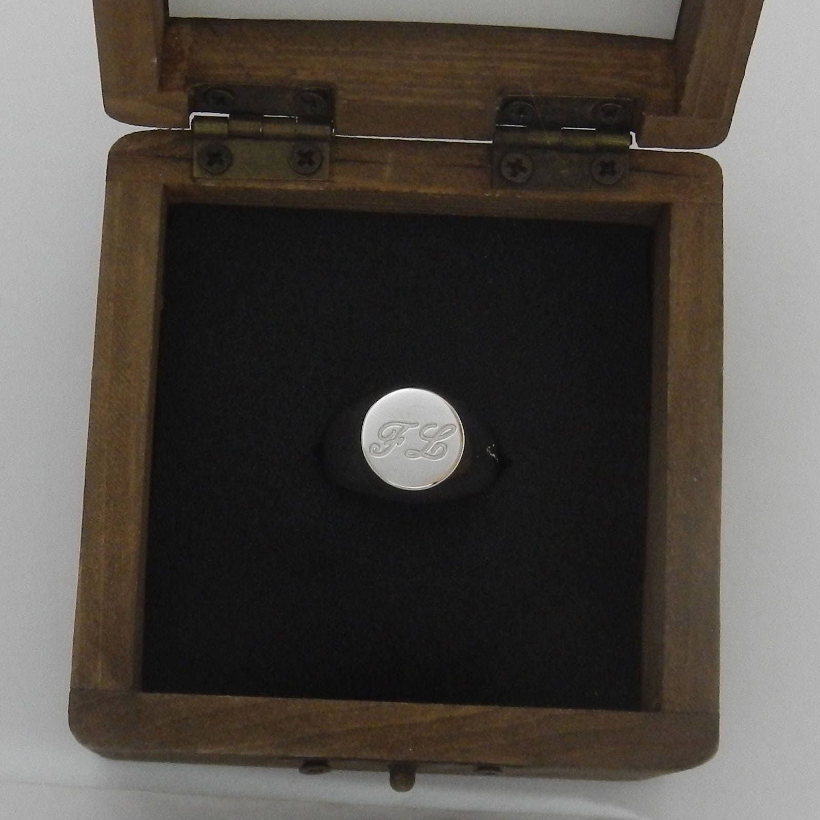 Anello Con Sigillo Con Iniziali Retrò Per Uomo 8mm Timbro Pesante - Foto 10