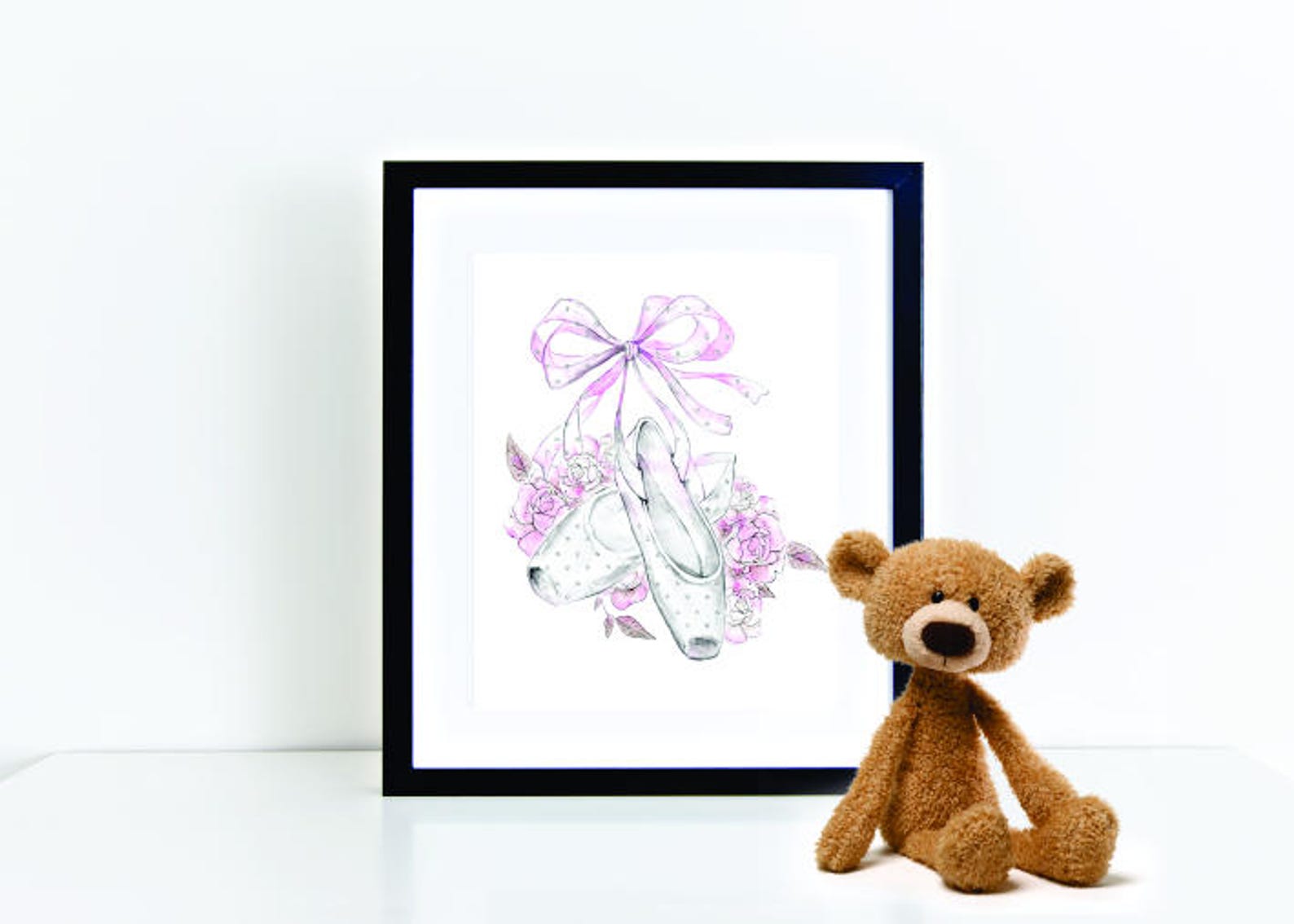 dance gift, ballet shoe print, dancer recital gift, dance print, dance poster, pointe shoes, girl nursery print, girl bedroom de