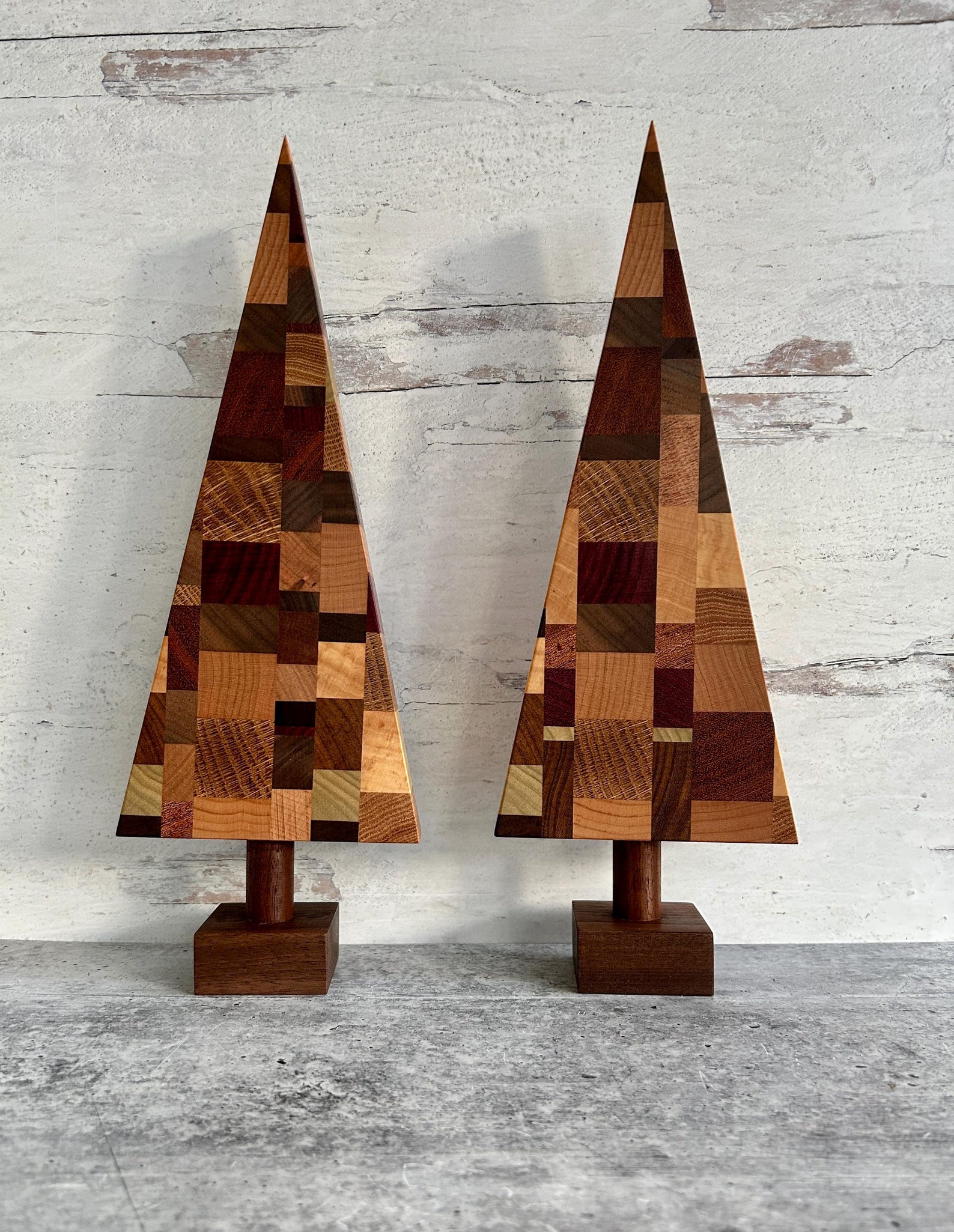 Handmade Small Wooden Christmas Tree : Multi Species Wood Decor by ...