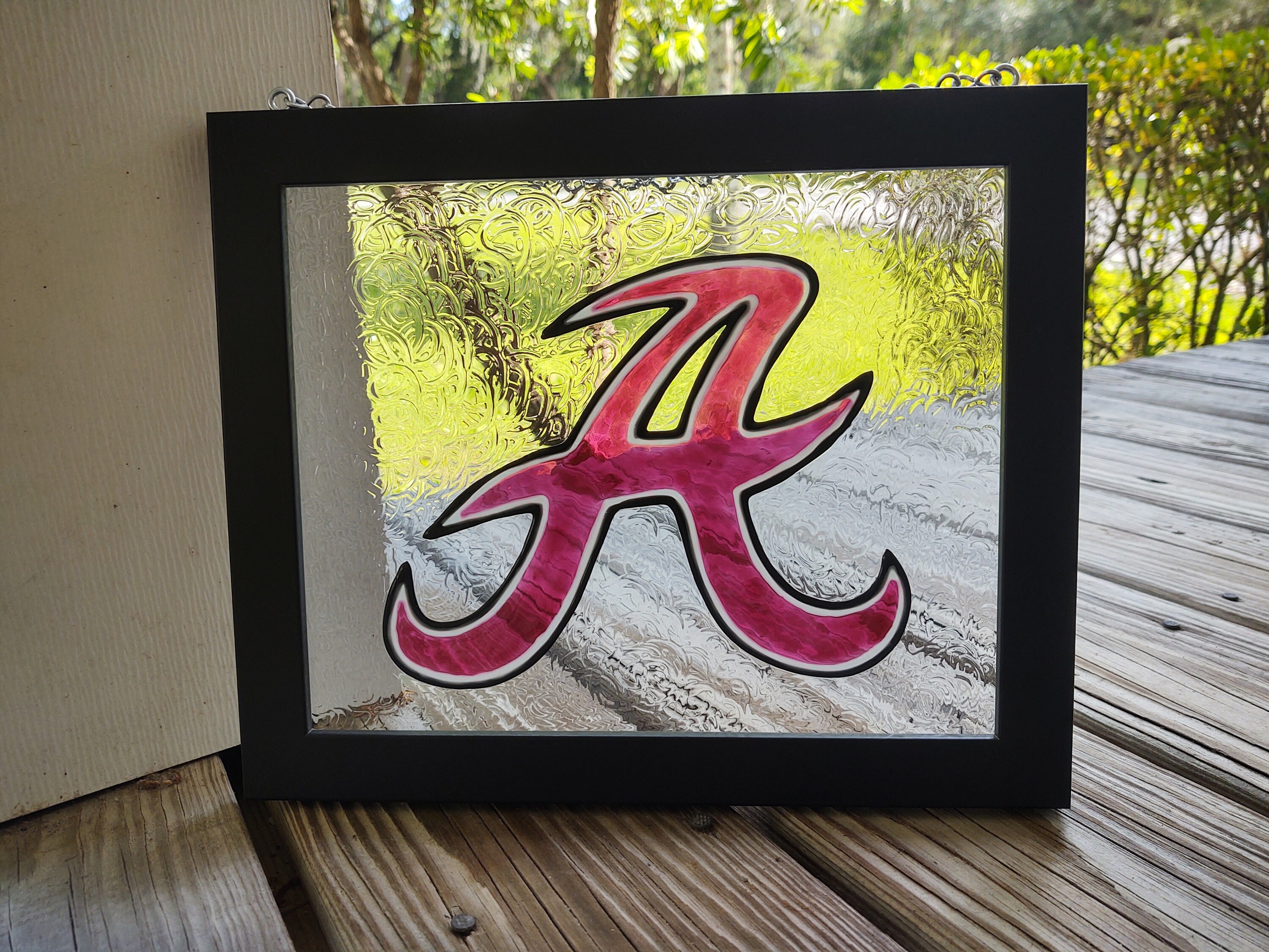 Painted Stained Glass Alabama Crimson Tide Handpainted Etsy