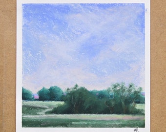 Spring Greens - Pastel on Paper, Original Landscape Collection by Hannah Buchanan