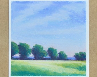 Summer Field V - Pastel on Paper, Original Landscape Collection by Hannah Buchanan