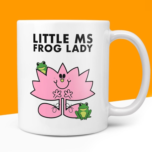 Novelty Little Ms FROG LADY Mug Funny Miss Women Gift Secret Santa Present Ceramic Novelty Office Birthday Christmas 10oz Coffee Tea Cup