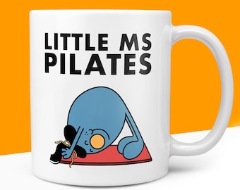 Novelty Little Ms PILATES Mug Funny Miss Women Gift Secret Santa Present Ceramic Novelty Office Birthday Christmas 10oz Coffee Tea Cup