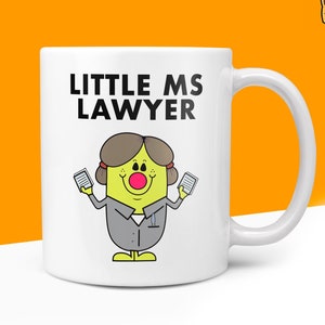 Novelty Little Ms LAWYER 10oz Coffee Mug - Gift for Women Miss Legal Court Law Attorney Barrister Present Ideas For Birthday Christmas Her