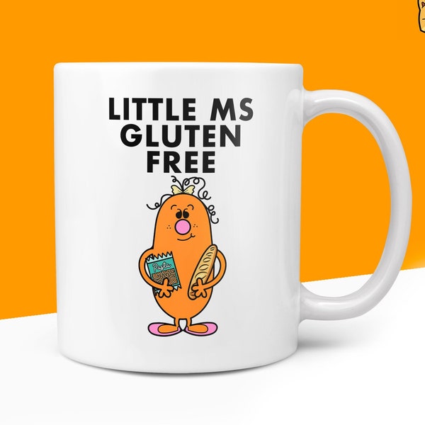 Novelty LITTLE Ms GLUTEN FREE Mug Funny Women's Miss Her Gift Secret Santa Present Ceramic Novelty Birthday Christmas 10oz Coffee Cup