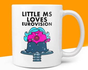 Novelty Little MS EUROVISION 10oz Coffee Mug - Funny Gift Ideas For Her Miss Women Euro Singing Inspired Office Birthday Christmas Gifts