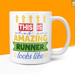 Gift Mug For RUNNING - This Is What An Amazing RUNNER Looks Like Gifts Ideas For Him Her Cook Novelty 10oz Coffee Tea Mug