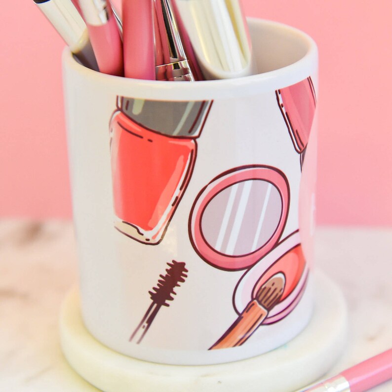 Personalised Name Make Up Brush Holder Pot Makeup Dressing Etsy