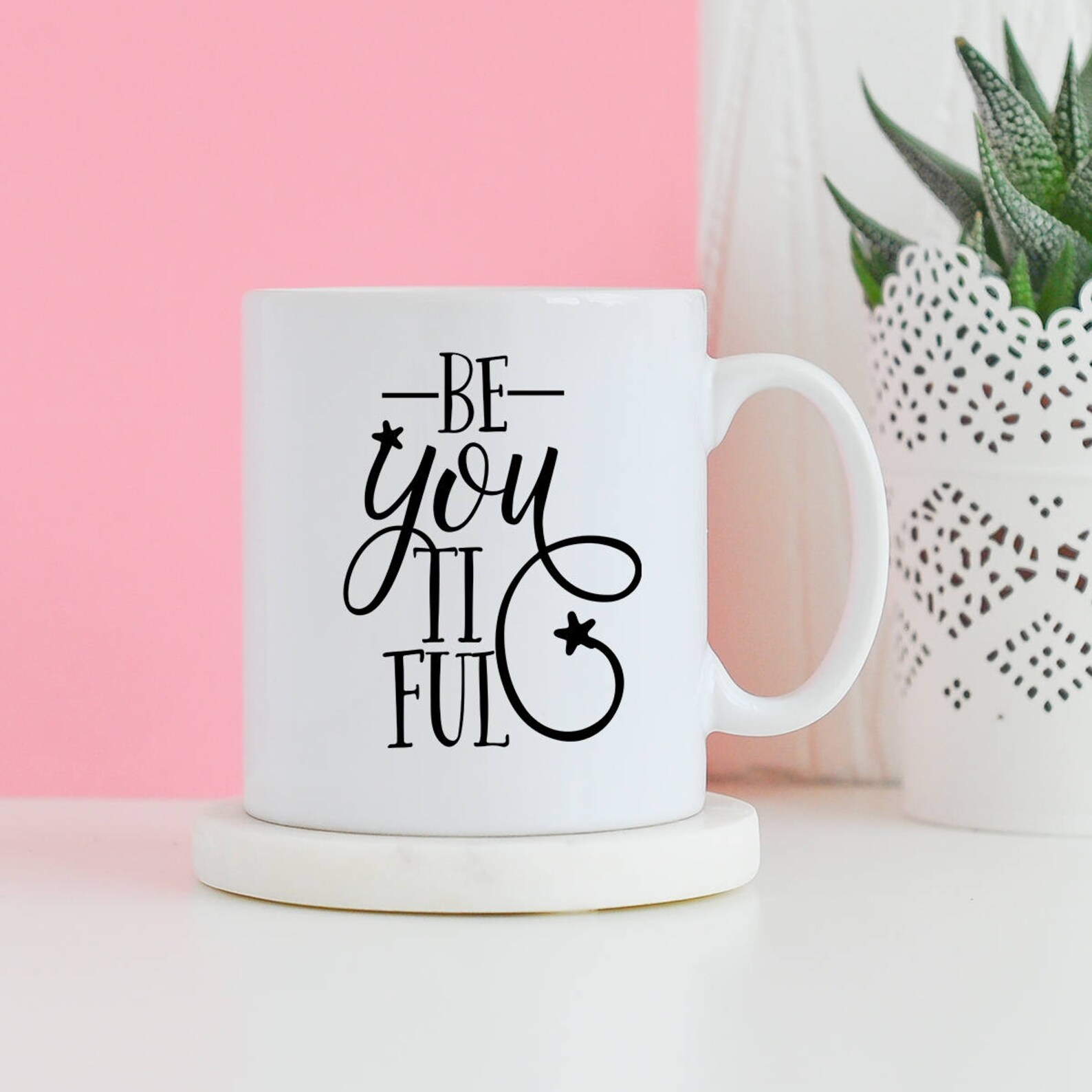Beautiful Hand Lettering Mug Be You Ti Ful Beautiful Gifts Etsy