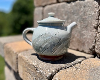 Teapot Ceramic - Wood Fired Hand Thrown Stoneware Pottery by Monte Young - READY to SHIP - SeaGrass Design...