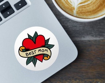 BEST MOM Laptop / Wasserflasche Aufkleber, Aufkleber für neue Mama, Mom Tattoo Art Sticker, Mom Aufkleber