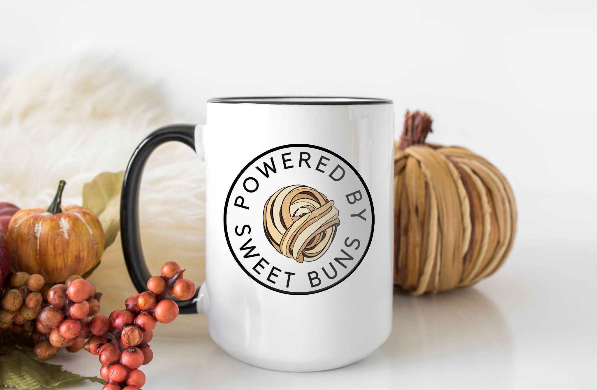 Powered by SWEET BUNS Sticker Schwedischer Cardamom Buns Vinyl All weather Stick On Nordic Pride